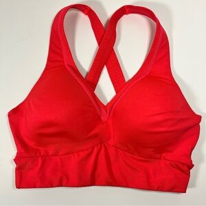 Athleta Vibrant Coral Orange Red Crisscross Sports Bra, size small